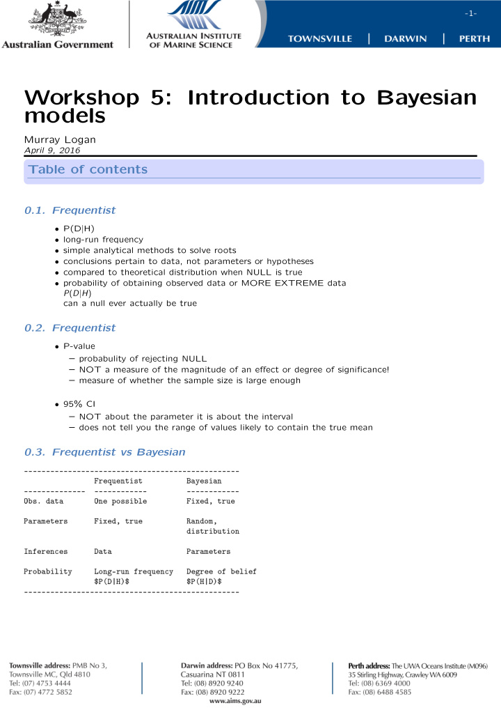workshop 5 introduction to bayesian models