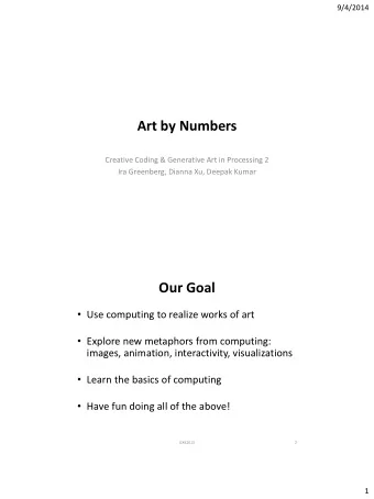 Art by Numbers  Creative Coding &amp; Generative Art in Processing 2  Ira Greenberg, Dianna Xu,