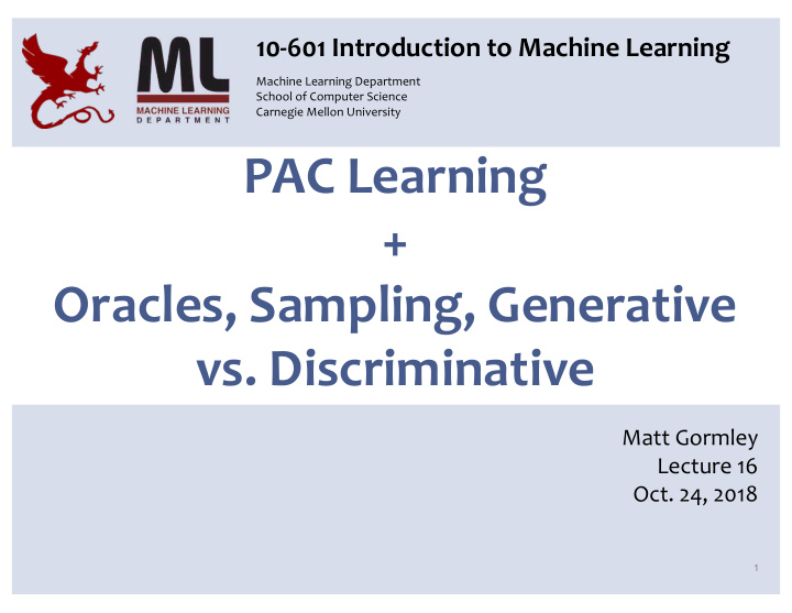 pac learning oracles sampling generative vs discriminative