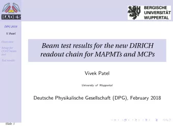 Beam test results for the new DIRICH  Setup for  COSY beam  readout chain for MAPMTs and MCPs  test