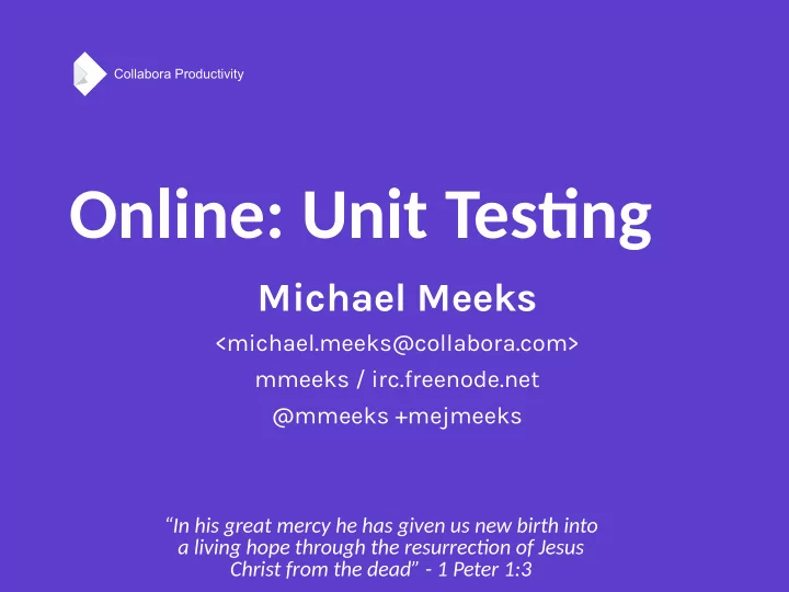 online unit testjng