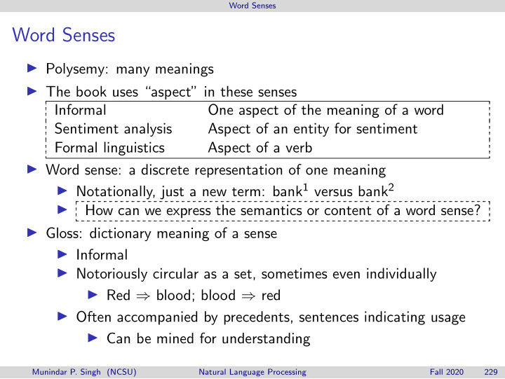 word senses