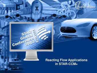 Reacting Flow Applications  in STAR-CCM+  Outline  Various Applications  Overview of available