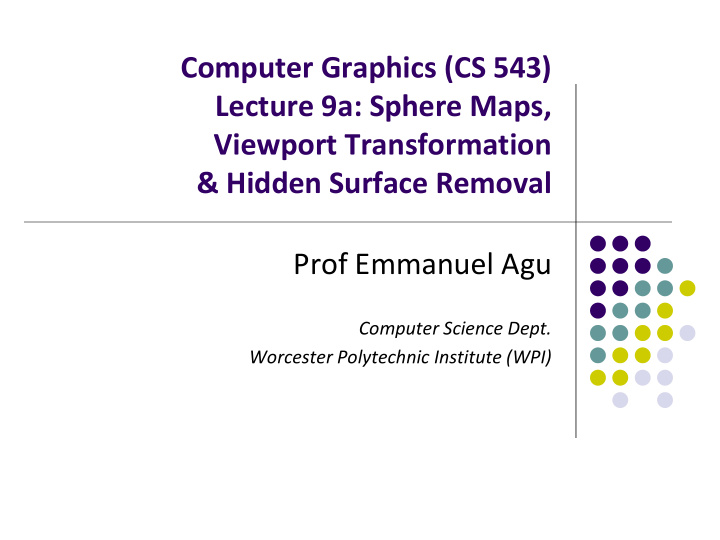 lecture 9a sphere maps