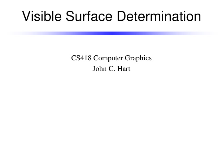 visible surface determination