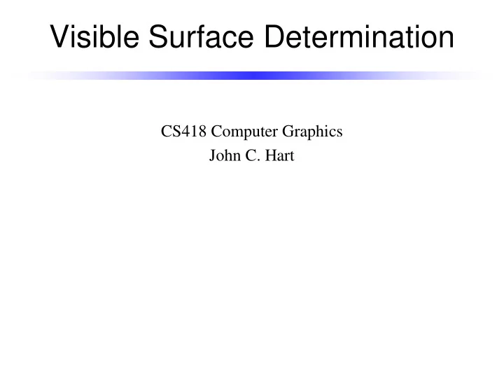 visible surface determination