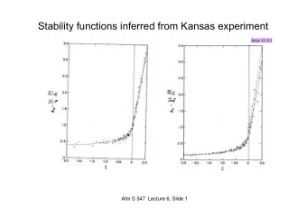 Stability functions inferred from Kansas experiment  Atm S 547  Lecture 6, Slide 1 K m,h vs.