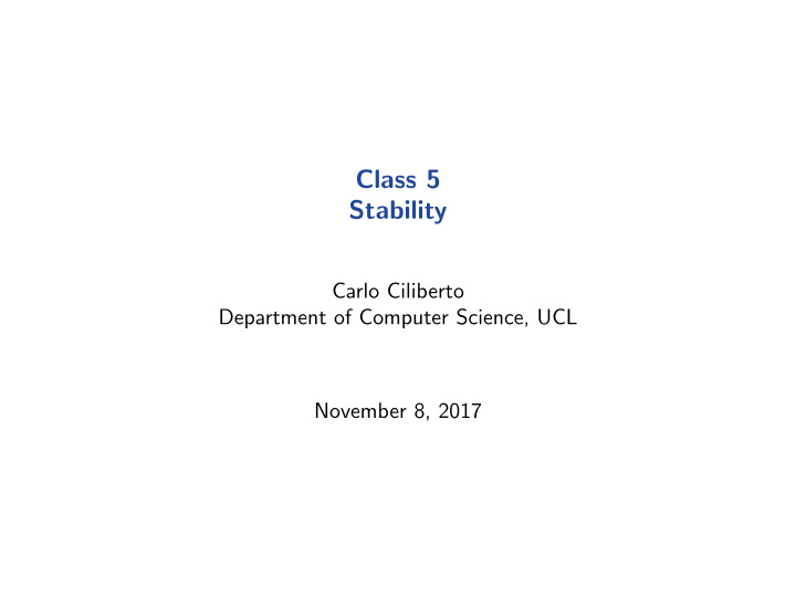 class 5 stability