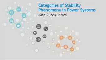 Categories of Stability  Phenomena in Power Systems  Jose Rueda Torres  Learning Objectives