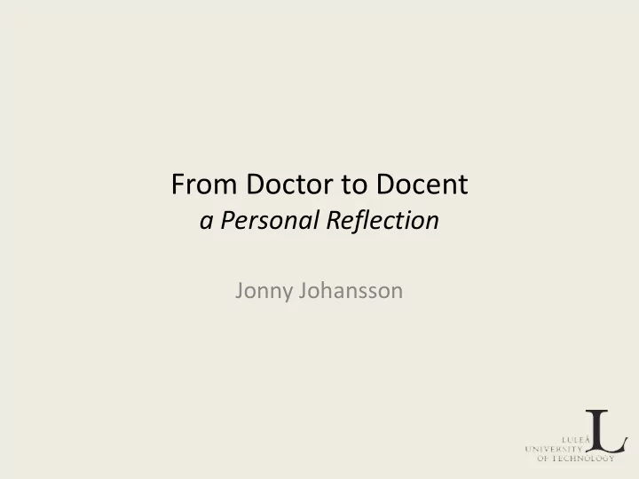 from doctor to docent