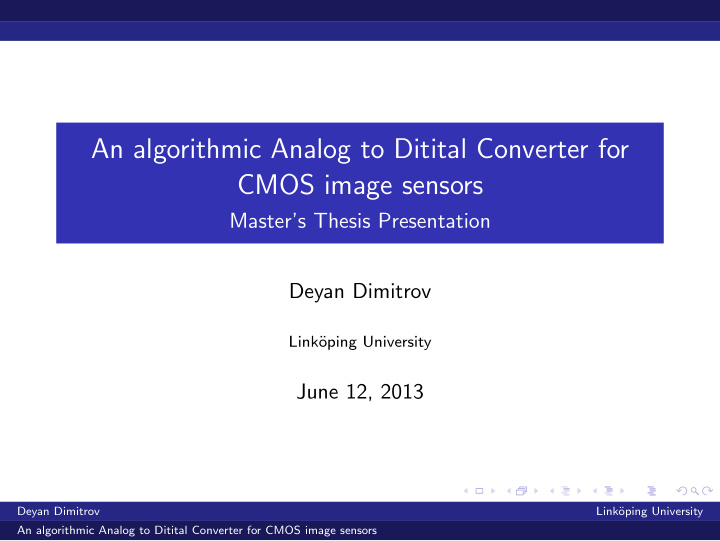 an algorithmic analog to ditital converter for cmos image