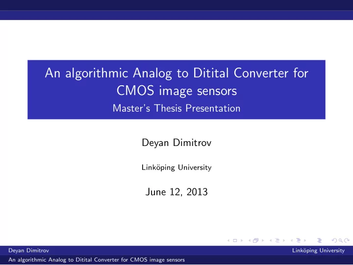 an algorithmic analog to ditital converter for cmos image