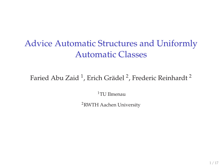 advice automatic structures and uniformly automatic