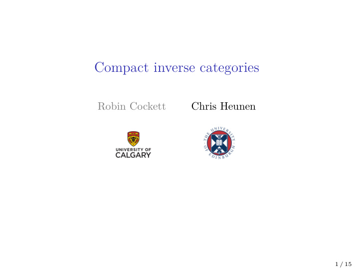 compact inverse categories