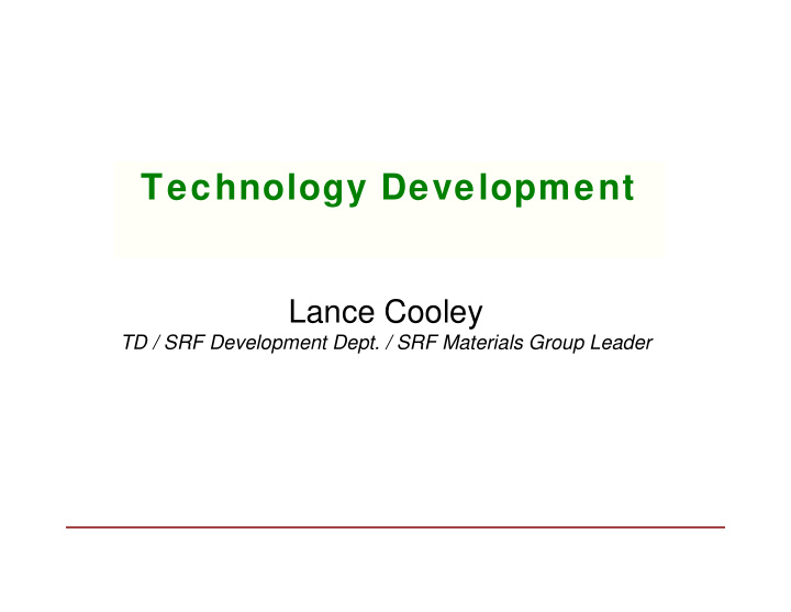 technology development
