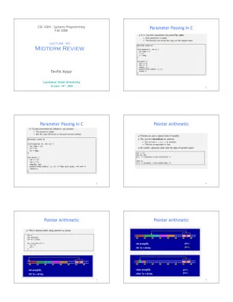 Midterm Review Tevfik Ko  ar  Louisiana State University October 14 th , 2008  1  2  Parameter