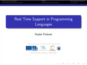 Real Time Support in Programming  Languages  Radek Pel  anek  Overview of Languages  POSIX  RT
