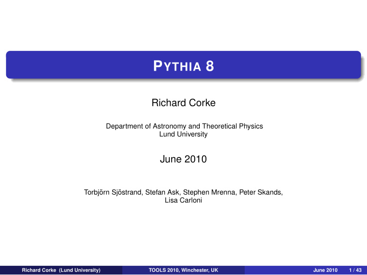 p ythia 8