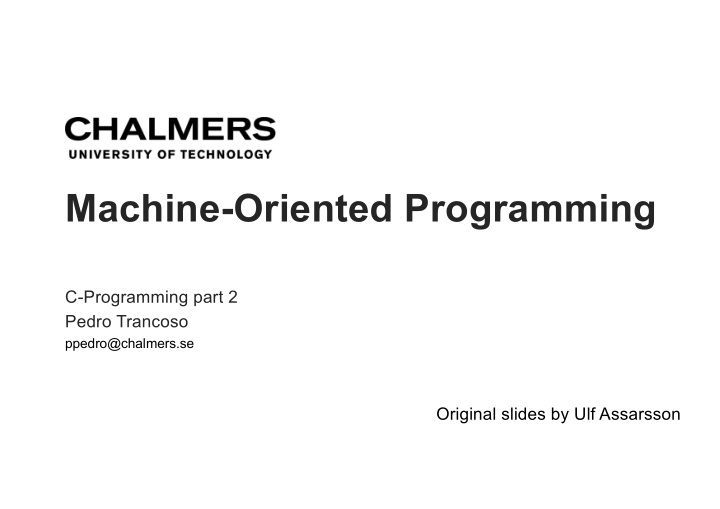 machine oriented programming