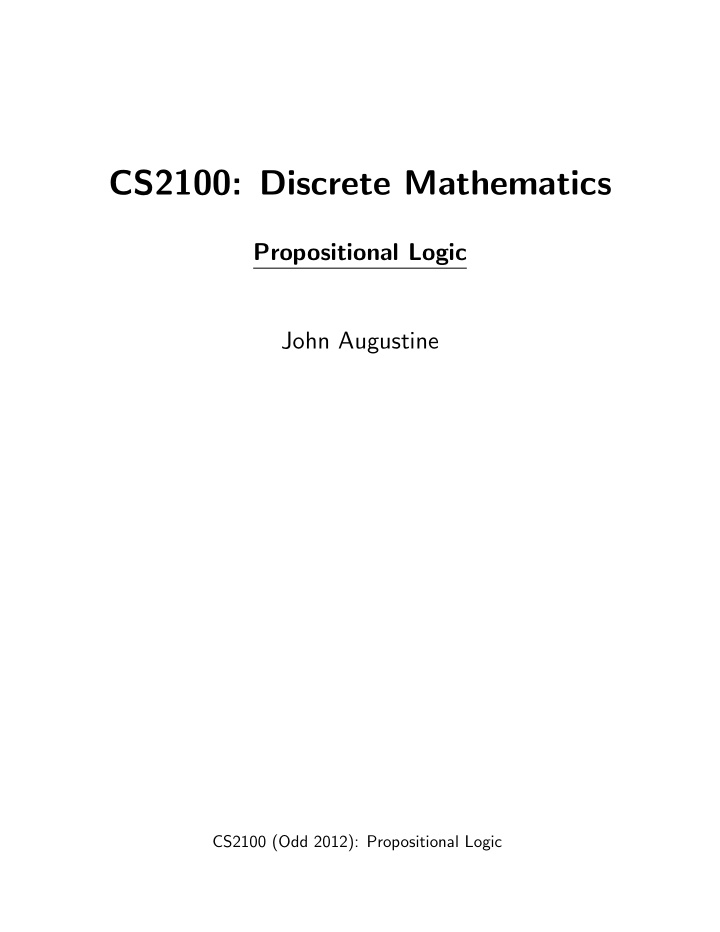 cs2100 discrete mathematics