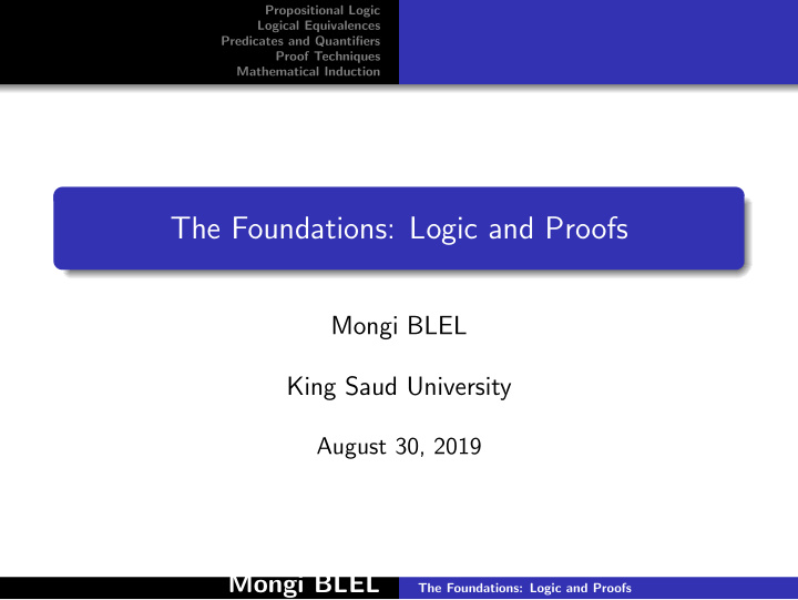 the foundations logic and proofs