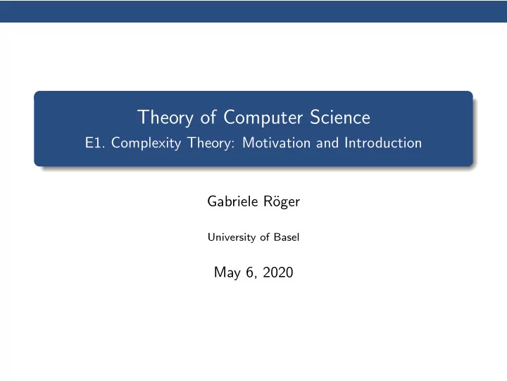 theory of computer science