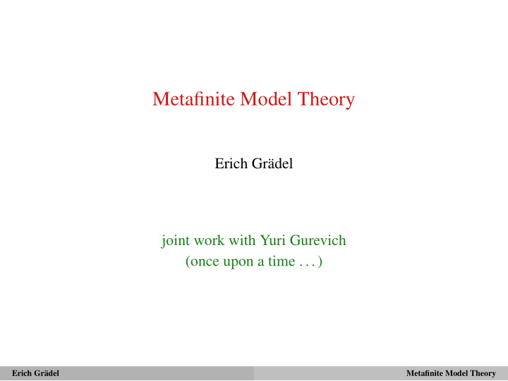 metafinite model theory