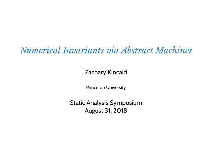 numerical invariants via abstract machines compositional
