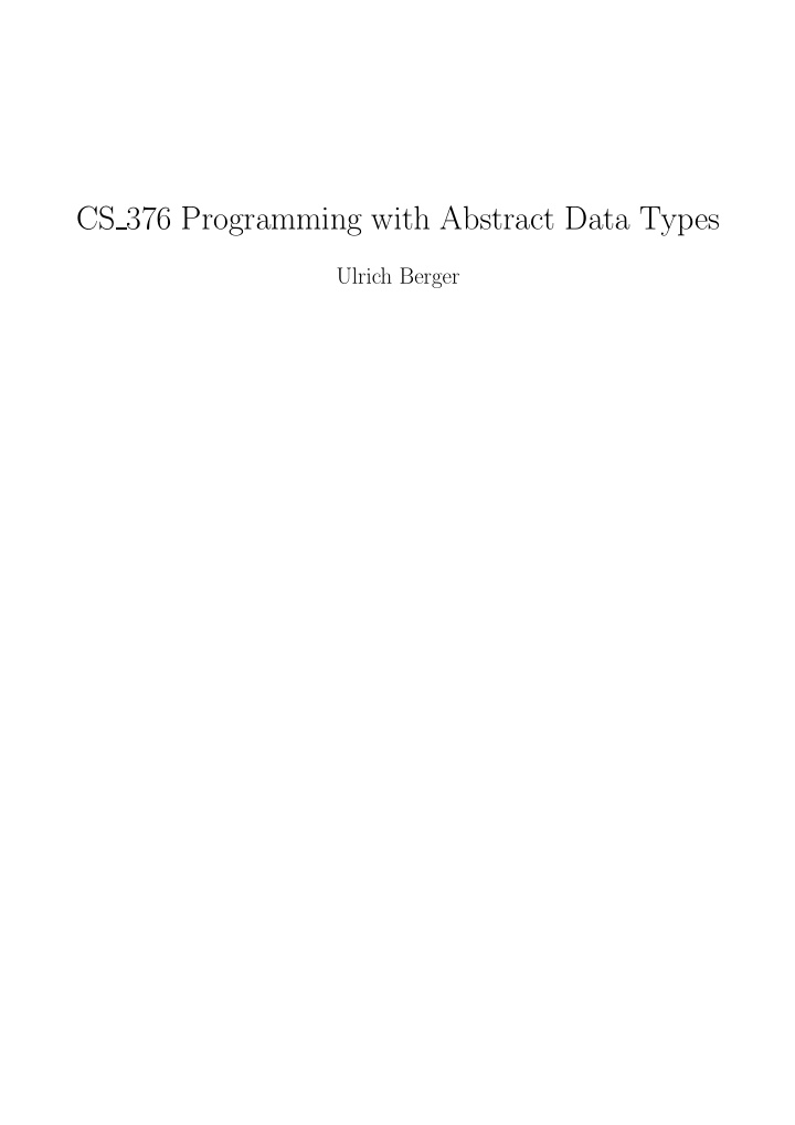 cs 376 programming with abstract data types