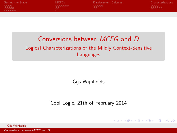 conversions between mcfg and d