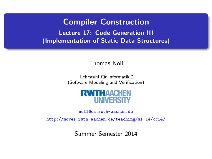 compiler construction