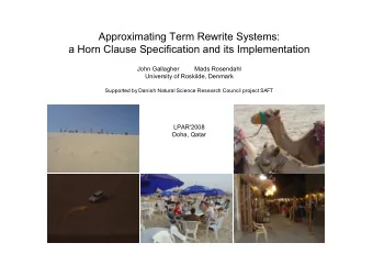 Approximating Term Rewrite Systems:  a Horn Clause Specification and its Implementation  John