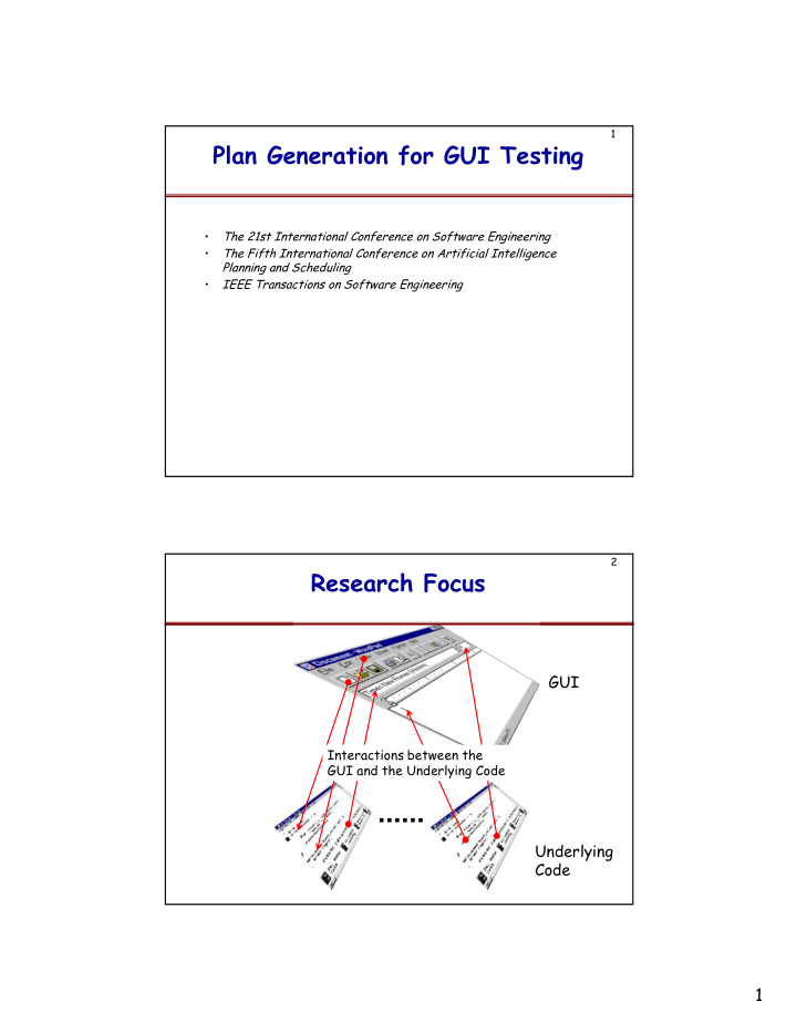 plan generation for gui testing