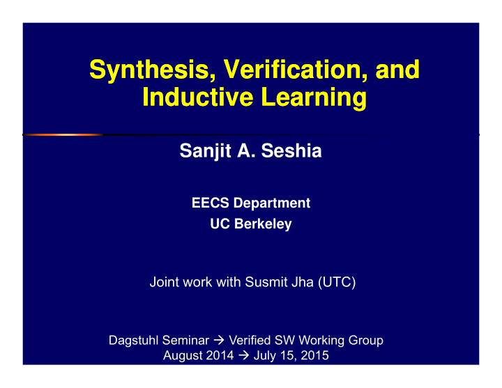 synthesis verification and synthesis verification and