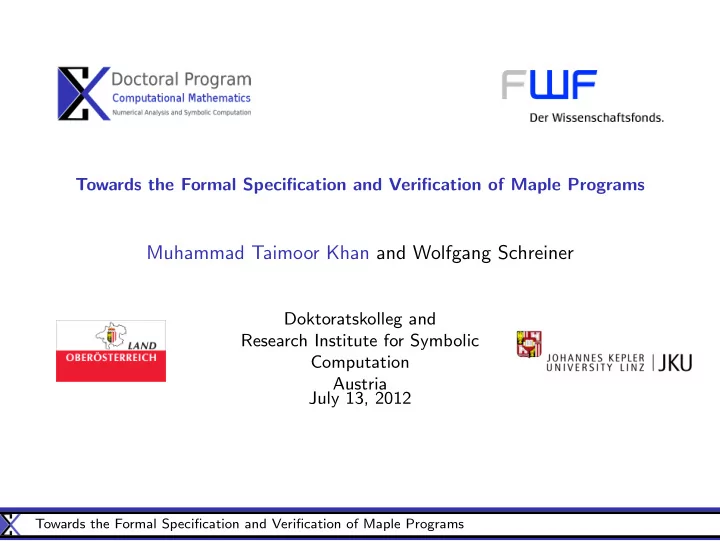 muhammad taimoor khan and wolfgang schreiner