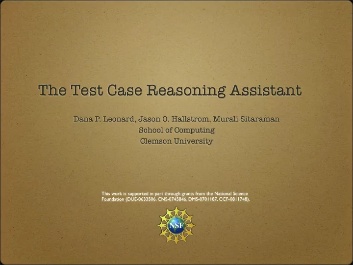 the test case reasoning assistant