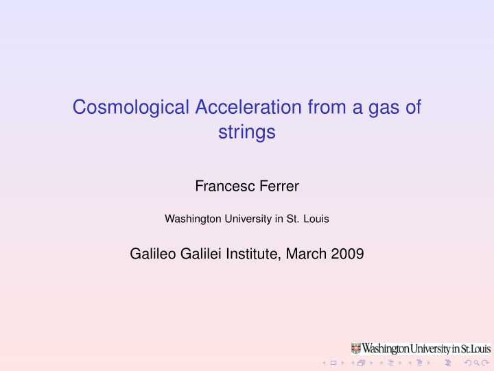 cosmological acceleration from a gas of strings