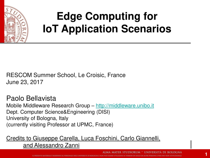 edge computing for iot application scenarios rescom