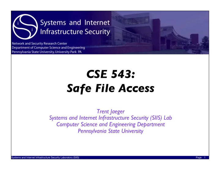 cse 543 safe file access