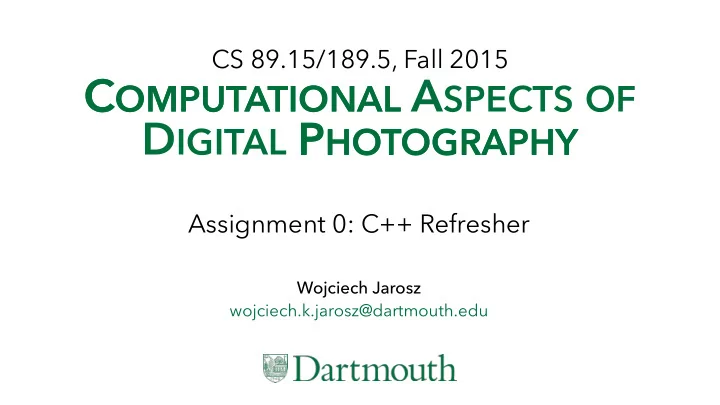 c omputational a spects of