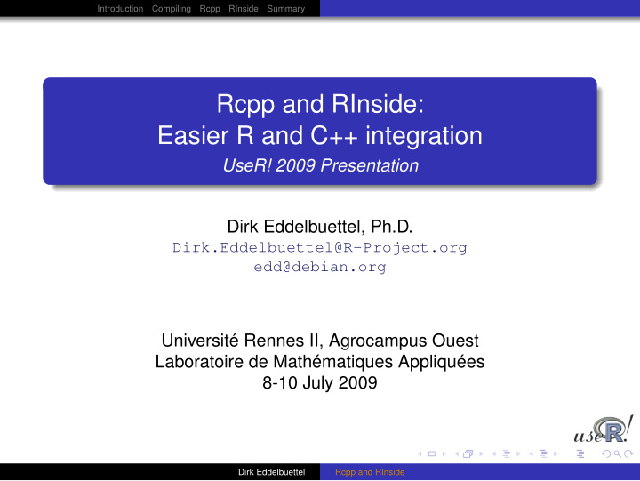 rcpp and rinside easier r and c integration