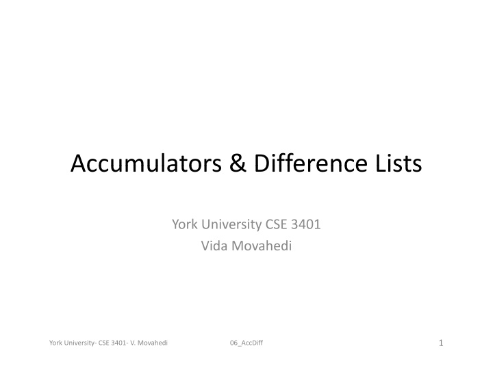 accumulators difference lists accumulators difference