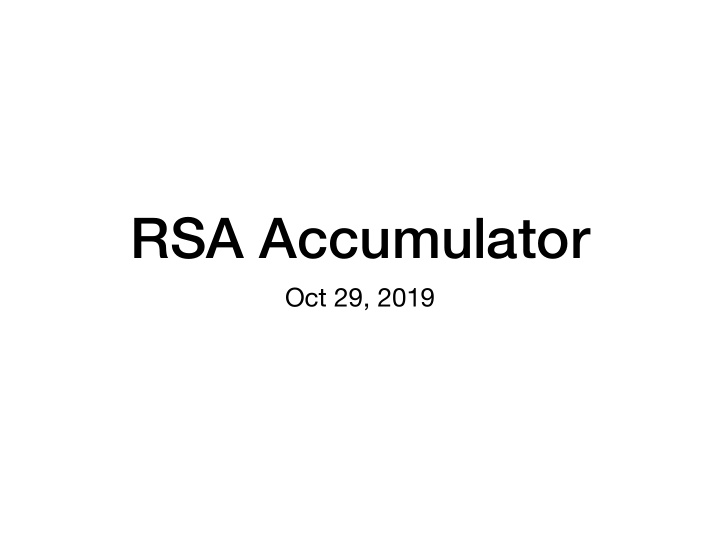 rsa accumulator