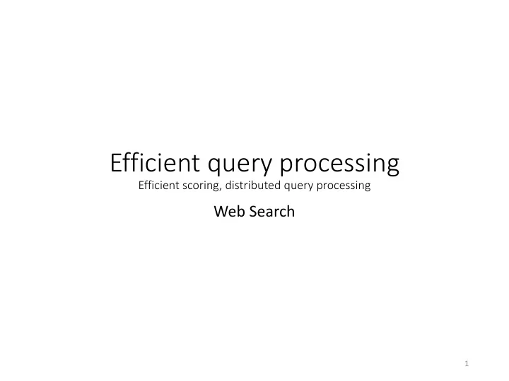 efficient query processing