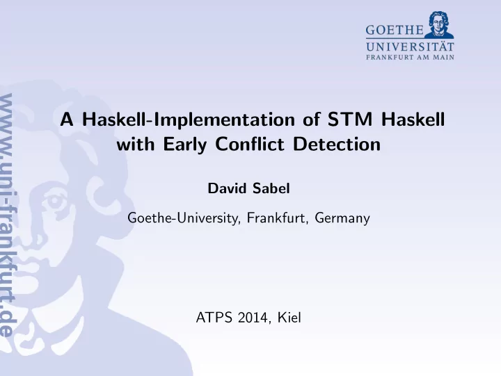 a haskell implementation of stm haskell with early