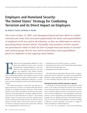 E  mployers have longstanding obligations to safe-  1. attacking terrorists and their capacity to