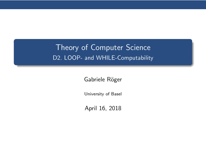 theory of computer science