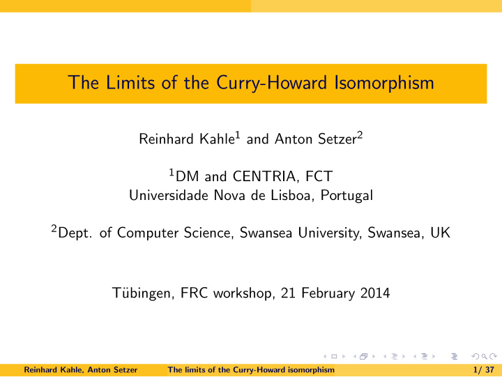 the limits of the curry howard isomorphism