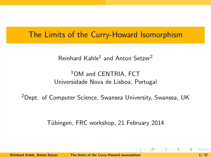 the limits of the curry howard isomorphism