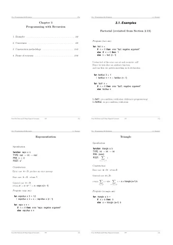 3.1. Examples  Chapter 3  Programming with Recursion  Factorial (revisited from Section 2.13) 1.
